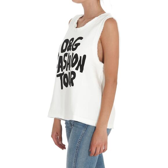 NWT Dolce & Gabbana White D&G Fashion Tour Sleeveless T-Shirt IT 40 S - Picture 6 of 8